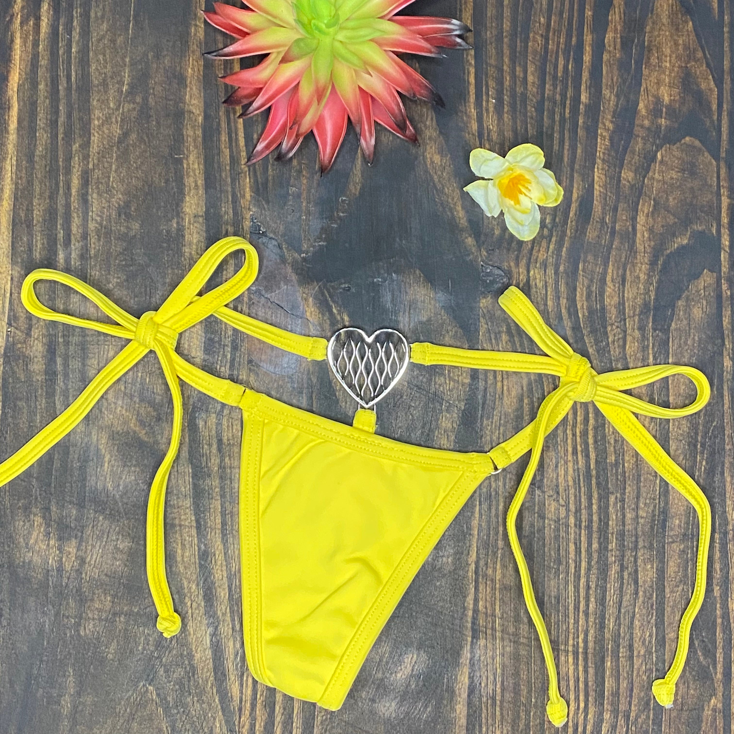 Heart Jewel Thong Bikini Bottom
