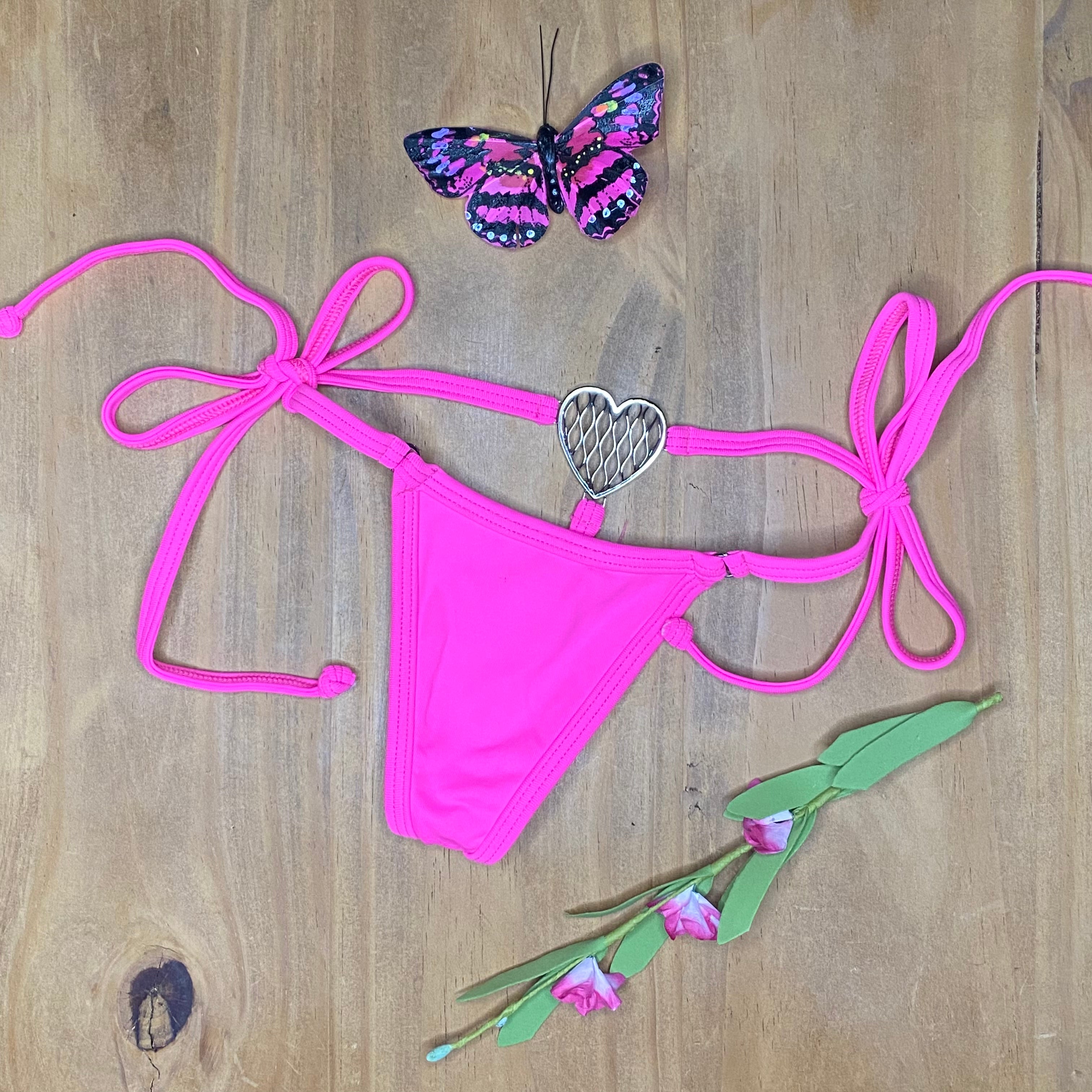 Heart Jewel Thong Bikini Bottom