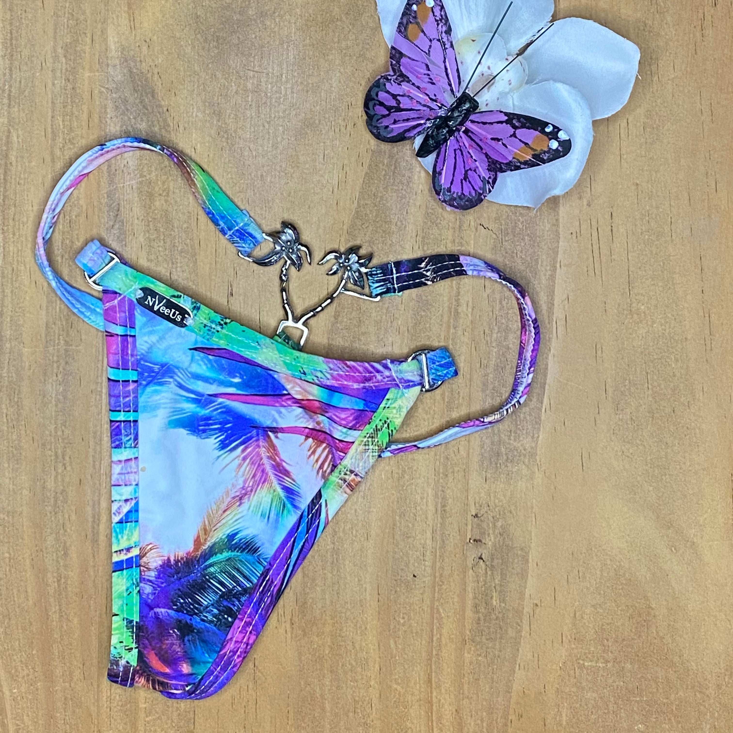 Palm Jewel Thong Bikini Bottom