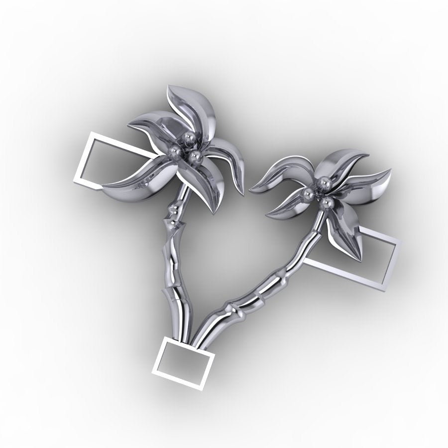 Palm Jewel Tie Side Thong Bikini Bottom