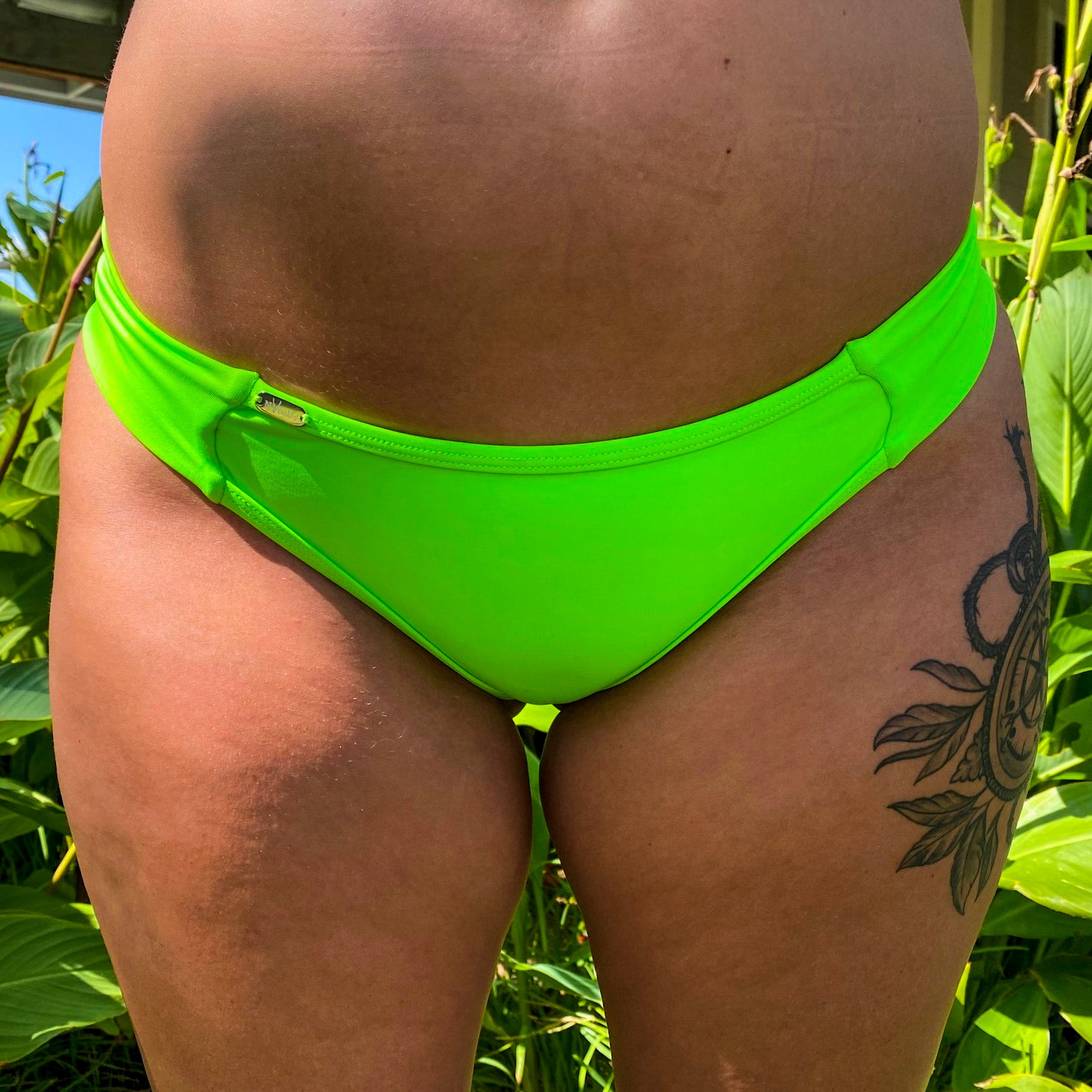 Palm Jewel Scrunch Moderate Bikini Bottom