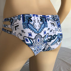 Sky Blue Oceans Low Rise Scrunch Bikini Bottom